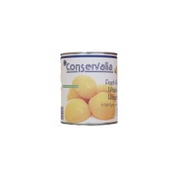 CONSERVALIA Peach Halves in Light Syrup 14/16º brix 850 ml Easy Open - ECANNERS